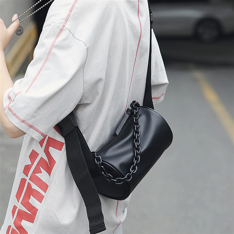 Slanted Satchel for men Tide Cards SMALL SATCHEL Damp Men's Bag Wrap Summer Cylinder Wrap 100 lap minimalist bag Single shoulder bag