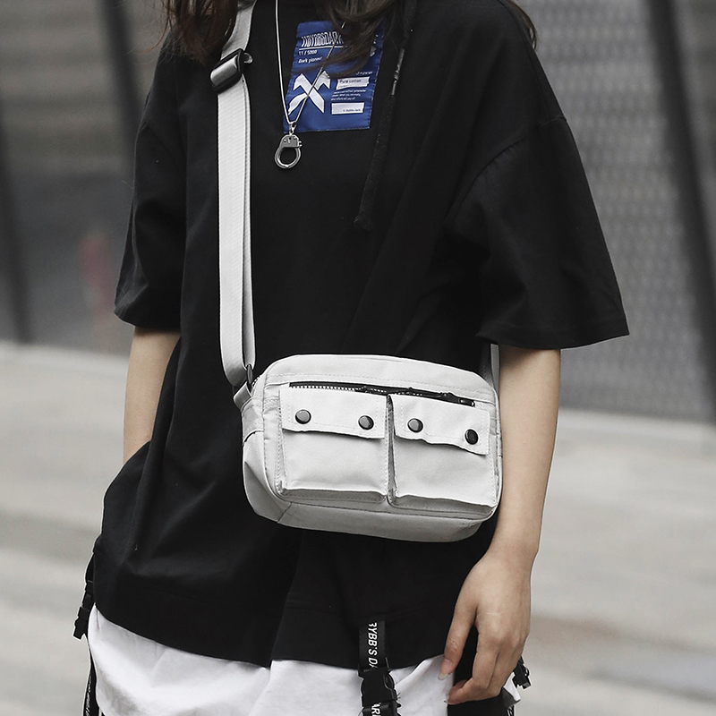 Messenger bag male trendy brand ins trendy small bag female street trend shoulder bag casual Japanese student canvas small satchel