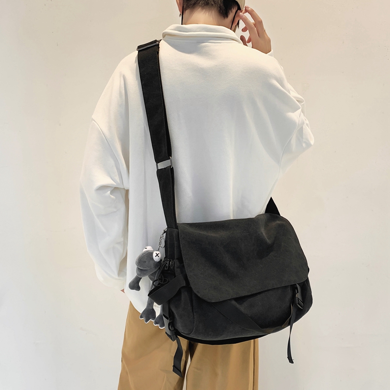 Slanted Satchel Men's Boomer 2021 New Japanese Department Male Students Shoulder Bag Large Capacity Canvas Postman Bag Casual Single Shoulder Bag