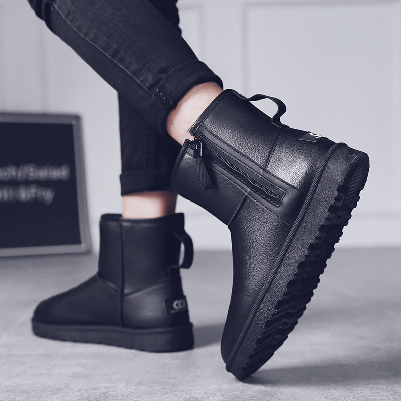 Winter men's shoes plus velvet warm cotton shoes a pedal Martin cotton boots men's northeast snow boots bread thickening waterproof