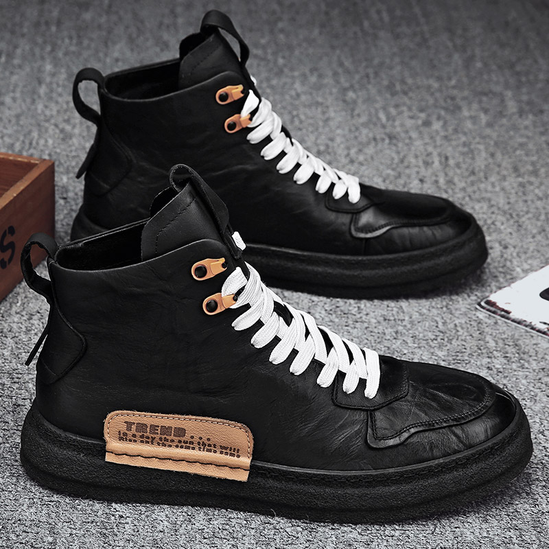 Martin Boots Man Tooling Boots High Cylinder Snowy Boots Midcylinder Shoes Inglées Windy Winter Men's Men's Shoes Plus Suede Autumn Winter