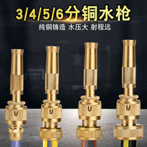  High-pressure household car wash water gun copper straight nozzle watering 4 points 6 points cleaning soft water pipe strong pressurized car wash