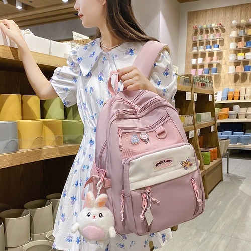 Ранец, сумка через плечо, мультяшный рюкзак, для средней школы, в корейском стиле, подходит для подростков, подходит для студента