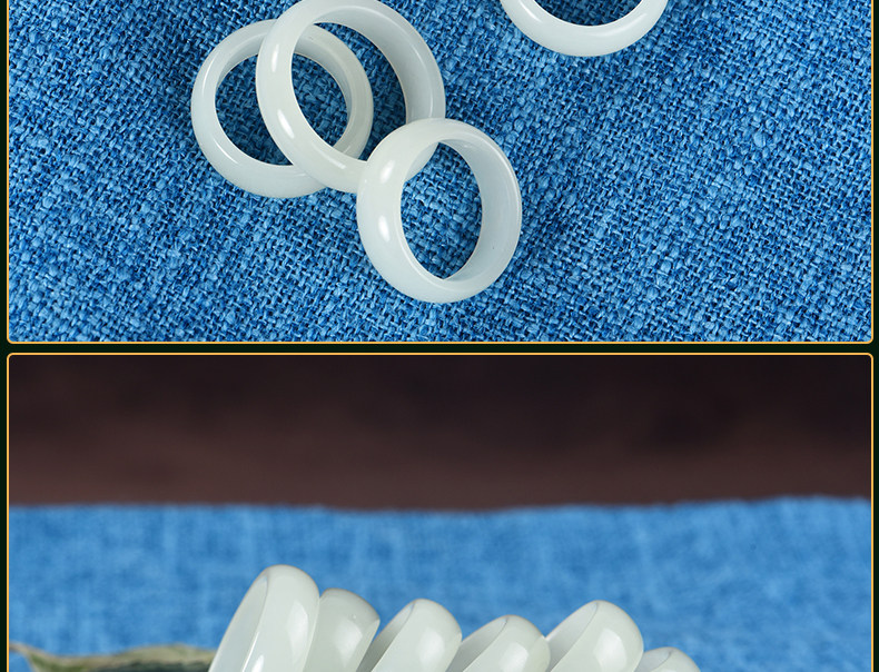 Bague mixte      en Hetian jade - Ref 3087506 Image 13