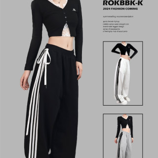 Natural waist street dance trendy brand cloth korean trousers