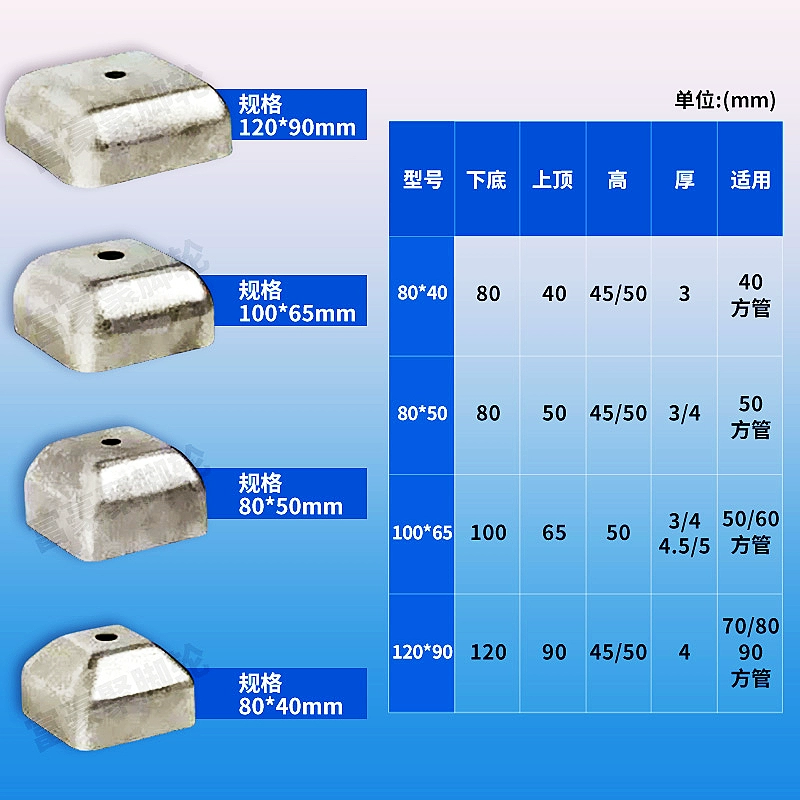 Chân bát xếp chồng ống vuông đáy chân doanh thu hộp sắt chân bát xếp chồng giá đỡ chân bát nắp trên đầu mắt cá chân xếp giá