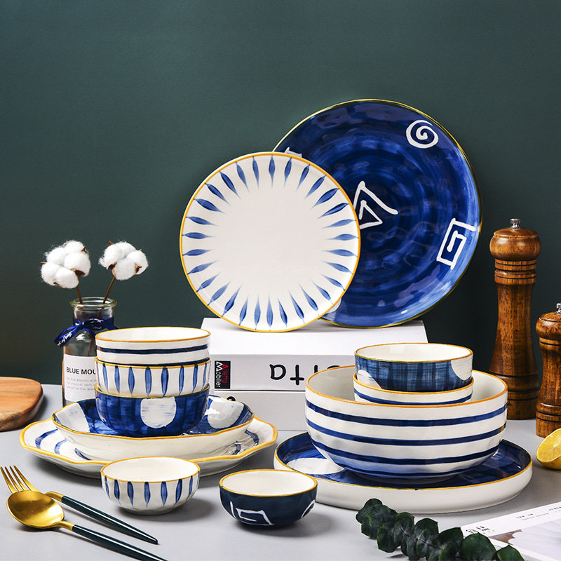 Bowl set home creative Net red plate ceramic simple Japanese combination one person food tableware Nordic light luxury