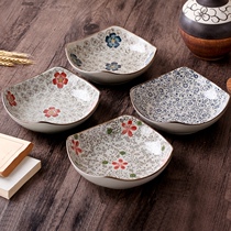 Soup plate dish plate Jingdezhen underglaze color ceramic tableware square plate Creative household Western food steak Korean Japanese style