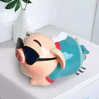 Multifunctional sanitary carton ins creative living room table storage extraction sanitary carton cute piggy decorative tissue box ornaments