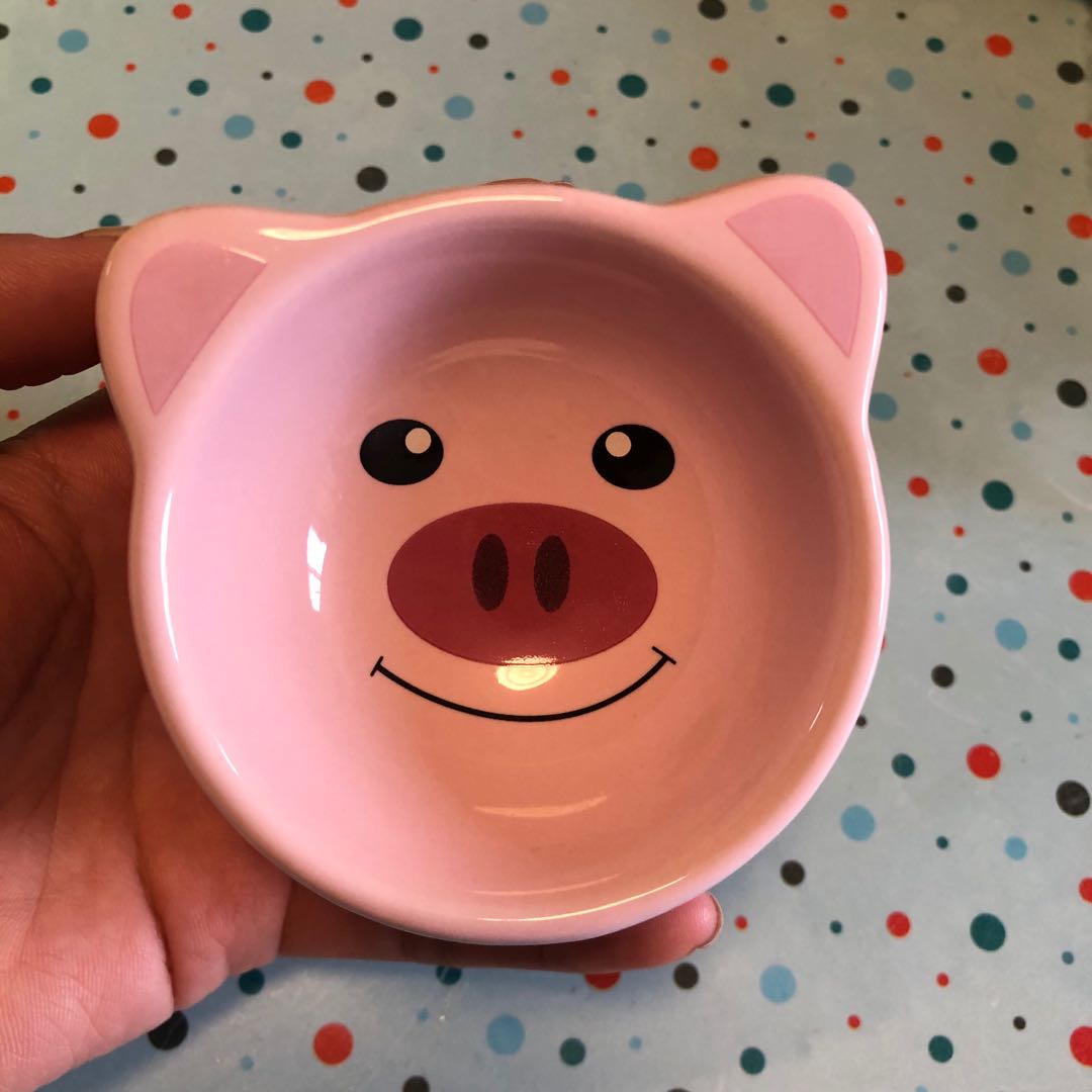 Hamster ceramic bowls nectar with a basin to turn over the food basin