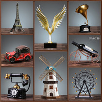 American nostalgic retro ornaments phonograph European creative home living room small furnishings restaurant wine cabinet decorations
