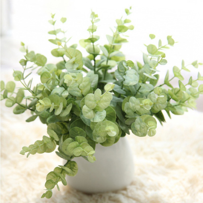 Simulation plant wall Eucalyptus green plant decoration background wall Living room home furnishings fake flowers with grass table ornaments