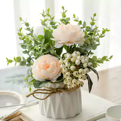 Nordic simulation flower living room furnishings dining table table with flowers plastic bouquets decoration floral potted ornaments fake flowers
