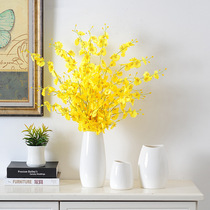 Dance orchid flower with Vase Rose living room decorations dining table flower arrangement fake flower coffee table ceramic ornaments