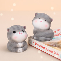 Cat ornaments cute girl heart jewelry decoration mini home desktop ins creative resin crafts