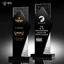 Zhuohe Crystal Trophy Customized Creative lettering Enterprise Excellent Employees High-end Medal Awards Remembrance