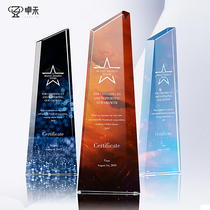 Zhuo He Color Creative Crystal Trophy Customized Enterprise Excellent Staff Game Event Competition Memorial Prize