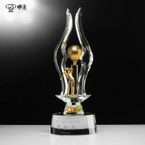 Zhuohe large golf trophy custom-made creative one-hole high-end team competition crystal trophy