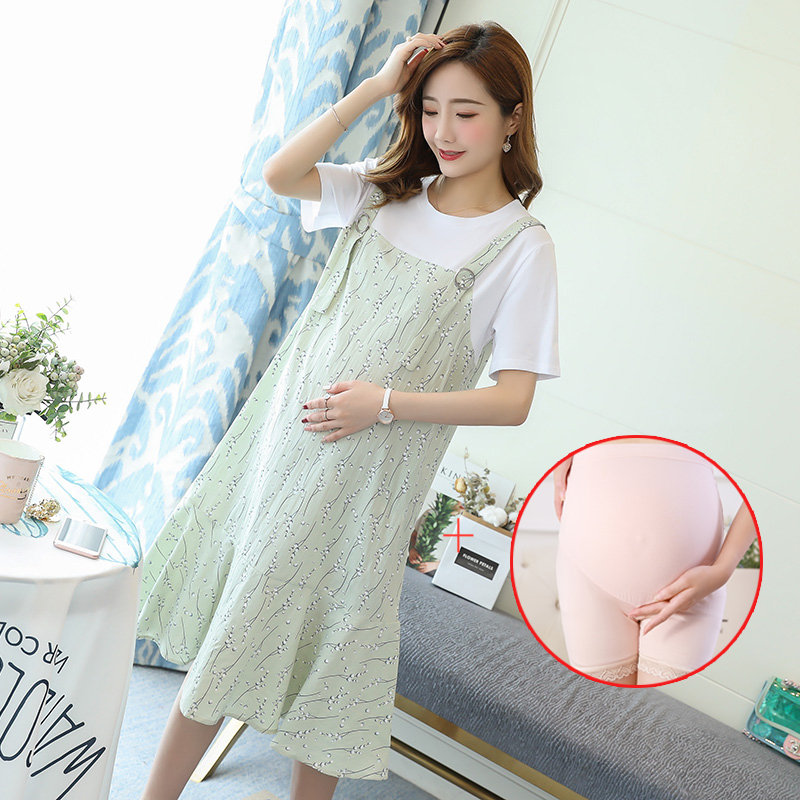 Pregnancy maternity dress Summer dress New cotton linen short sleeve blouse pregnant woman out of fashion Pregnant Woman Medium Long version of the dress