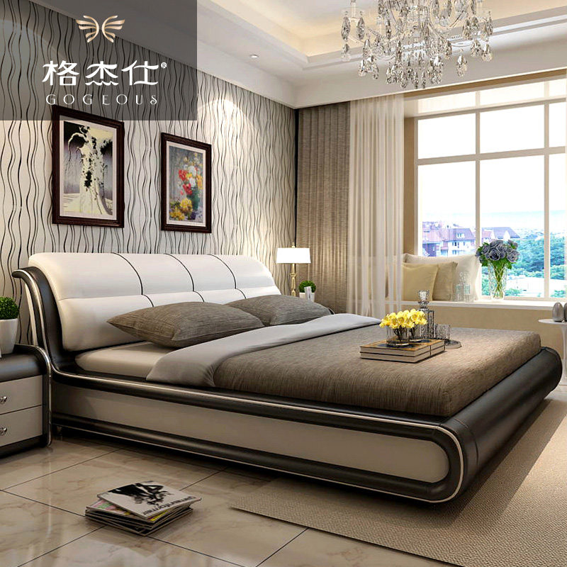 Gerjesh Lightweight Bed Master Bed Bed Bed with Light Luxury Bed Furniture for 1 8m Double Bed