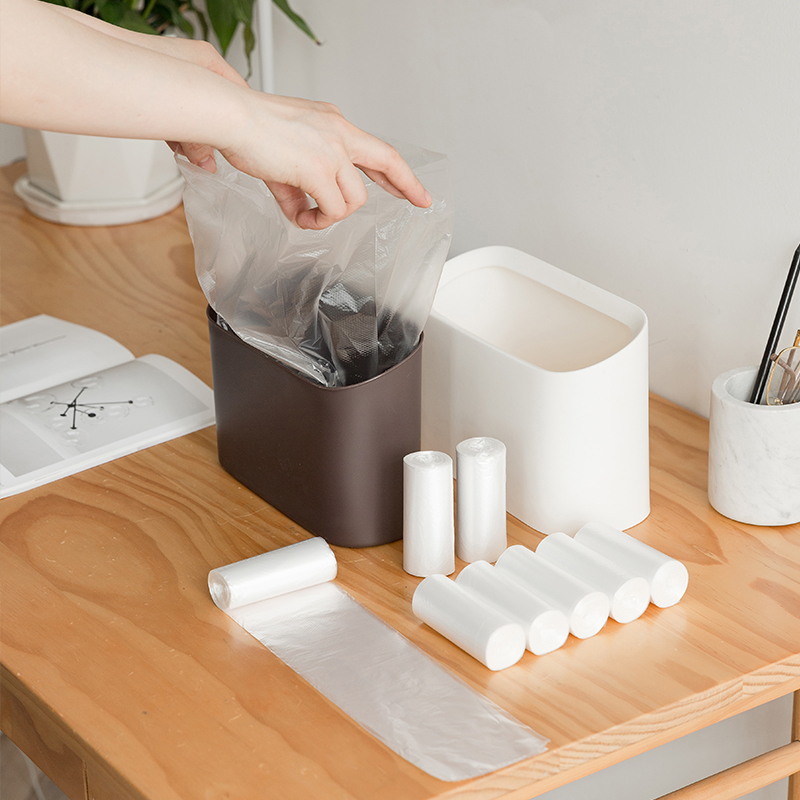 Desktop Trash Bag Small transparent white Home Mini pull Rubbish Bag On-board Trash Bag Clean Bag-Taobao