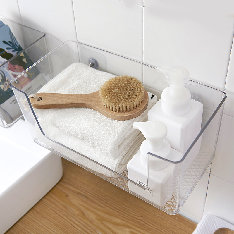 Bathroom shelf Hole-free suction wall bathroom toilet mask storage box Wall-mounted sink storage shelf