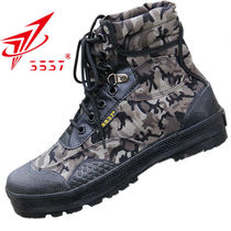 3537 Jiefang Shoes Mens High Mountaineering Shoes Hiking Outdoor Breathable Military Training Canvas Wear-resistant Labor Protection Rubber Shoes