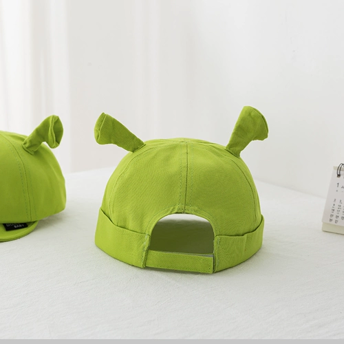 Зеленая детская осенняя шапка, тонкая кепка, забавный демисезонный слайм