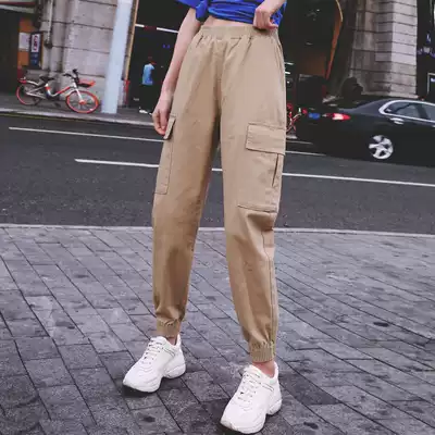 Straight jeans women 2021 new spring and autumn high waist overalls pants loose toe lob old man casual thin