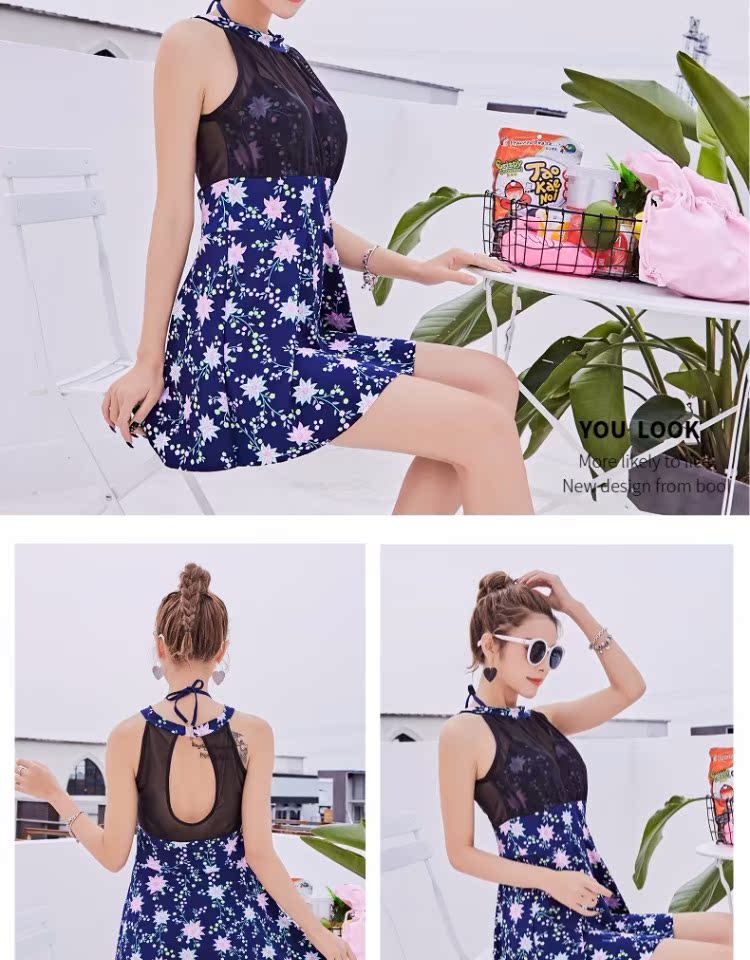 Áo tắm Xiêm Slim Váy góc phẳng Thu thập mới Hàn Quốc Nước hoa nhỏ Thời trang Nữ Spa Đồ bơi Nhà sản xuất Bán buôn áo bơi liền thân cho bé gái
