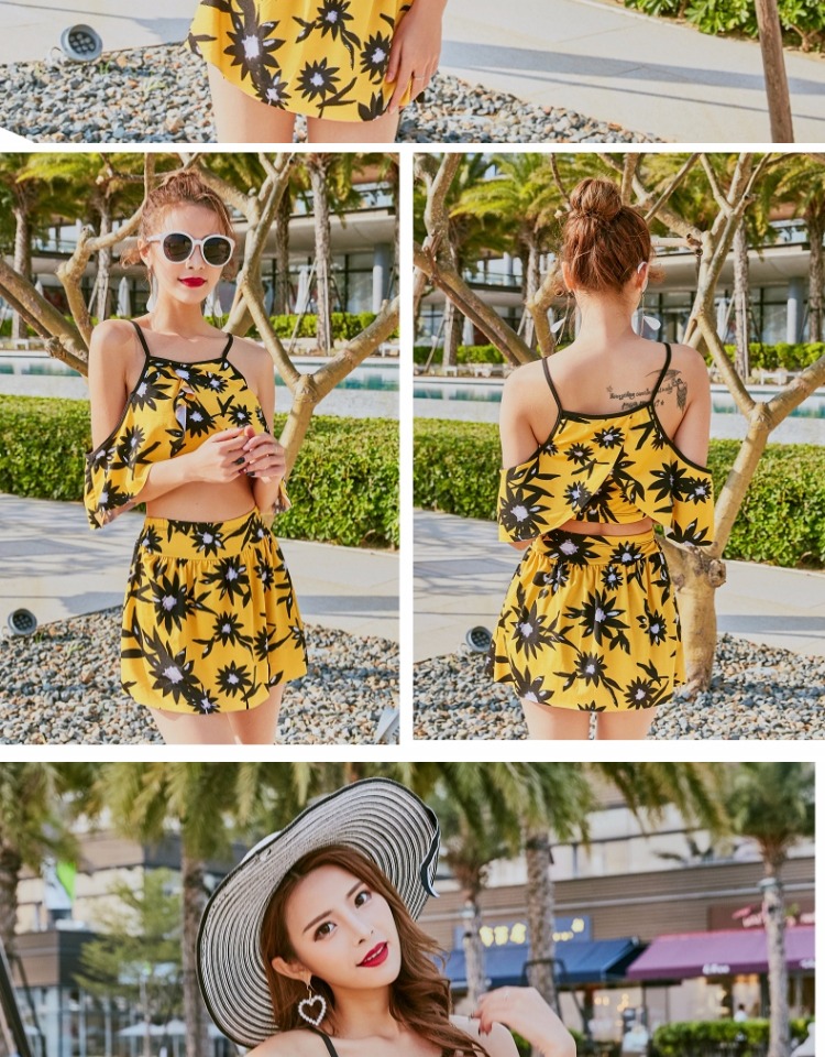Bikini chia thời trang áo tắm hai mảnh kiểu dáng đồ bơi gợi cảm bộ bơi dài tay nữ