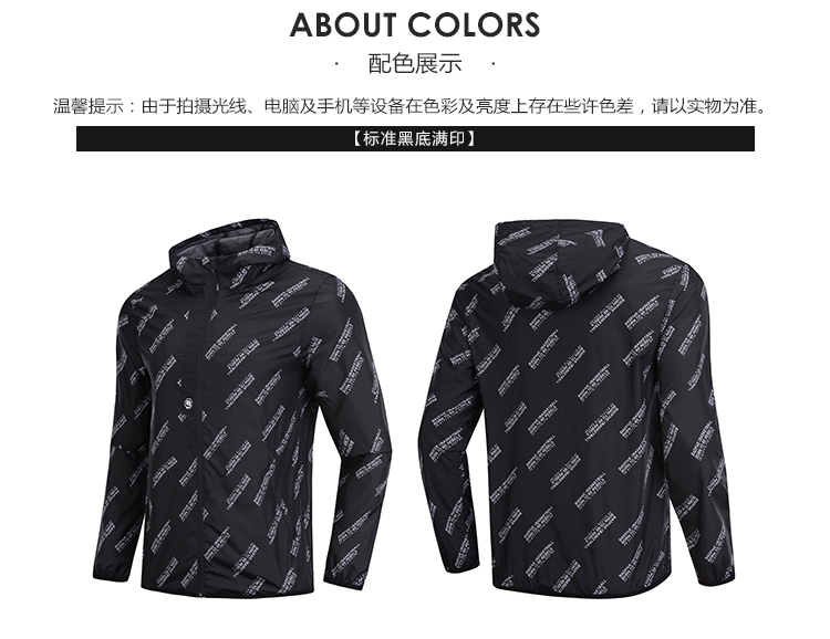 Áo khoác thể thao Li Ning 2019 xuân mới sê-ri bóng rổ mới in gió đầy đủ thời trang thủy triều áo len nam trùm đầu - Áo gió thể thao áo khoác gió nữ có mũ