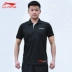 Li Ning ngắn tay thể thao nhanh chóng làm khô POLO áo sơ mi nam đứng cổ áo T-Shirt 2018 mùa hè mới băng giá ve áo Wade kích thước lớn