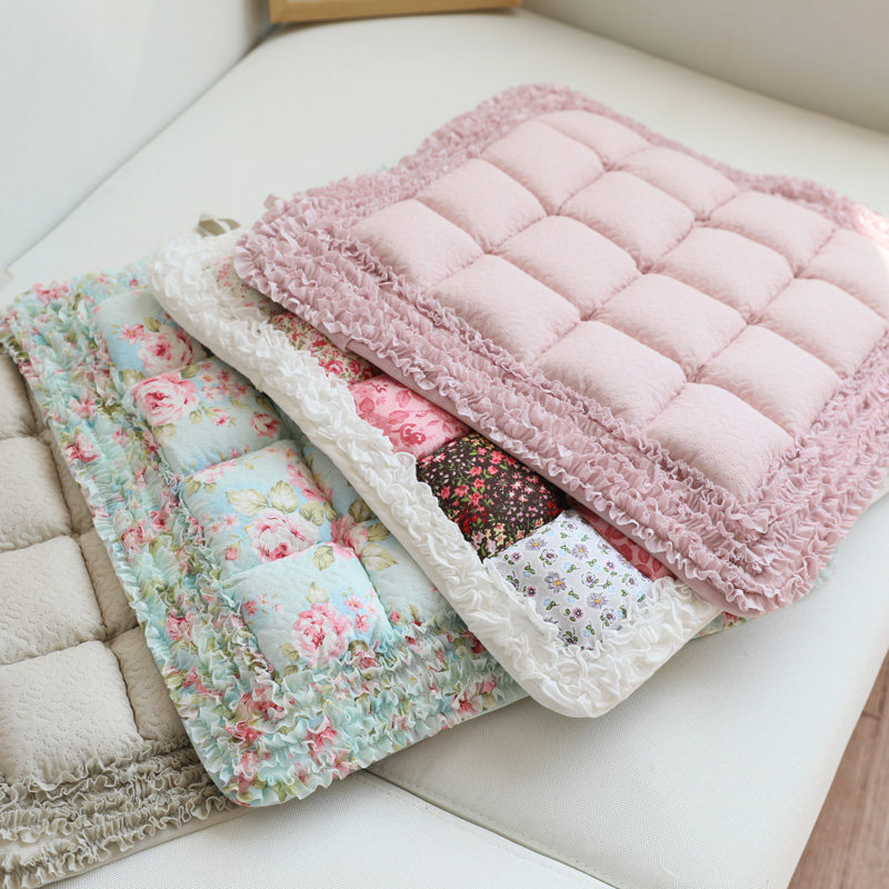 Nine cats cotton quilted cushion steamed bun cushion thickened cushion non-slip Korean pastoral chair cushion bay window cushion