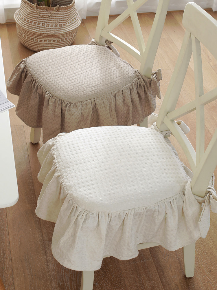 Princess Chair cushion American-style European dining chair cushion linen breathable chair sleeve adorable removal cushion