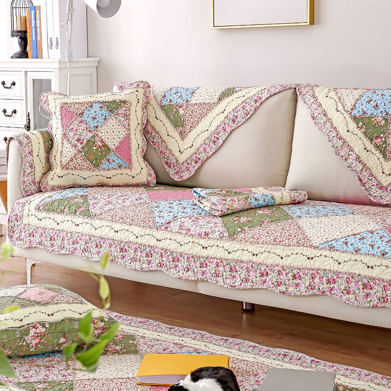 Nine cats : all cotton - based cotton - style cotton - sofa cushion - cushion anti - slip - backed towel cover