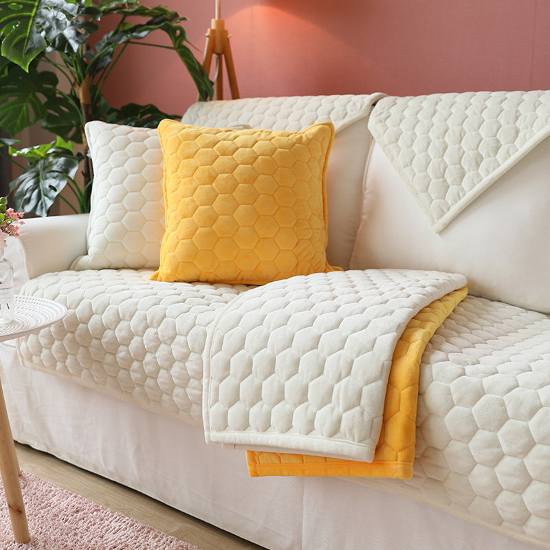 Sofa cushion non-slip Nordic simple cushion four seasons general thickening fabric plush modern sofa cover sofa towel