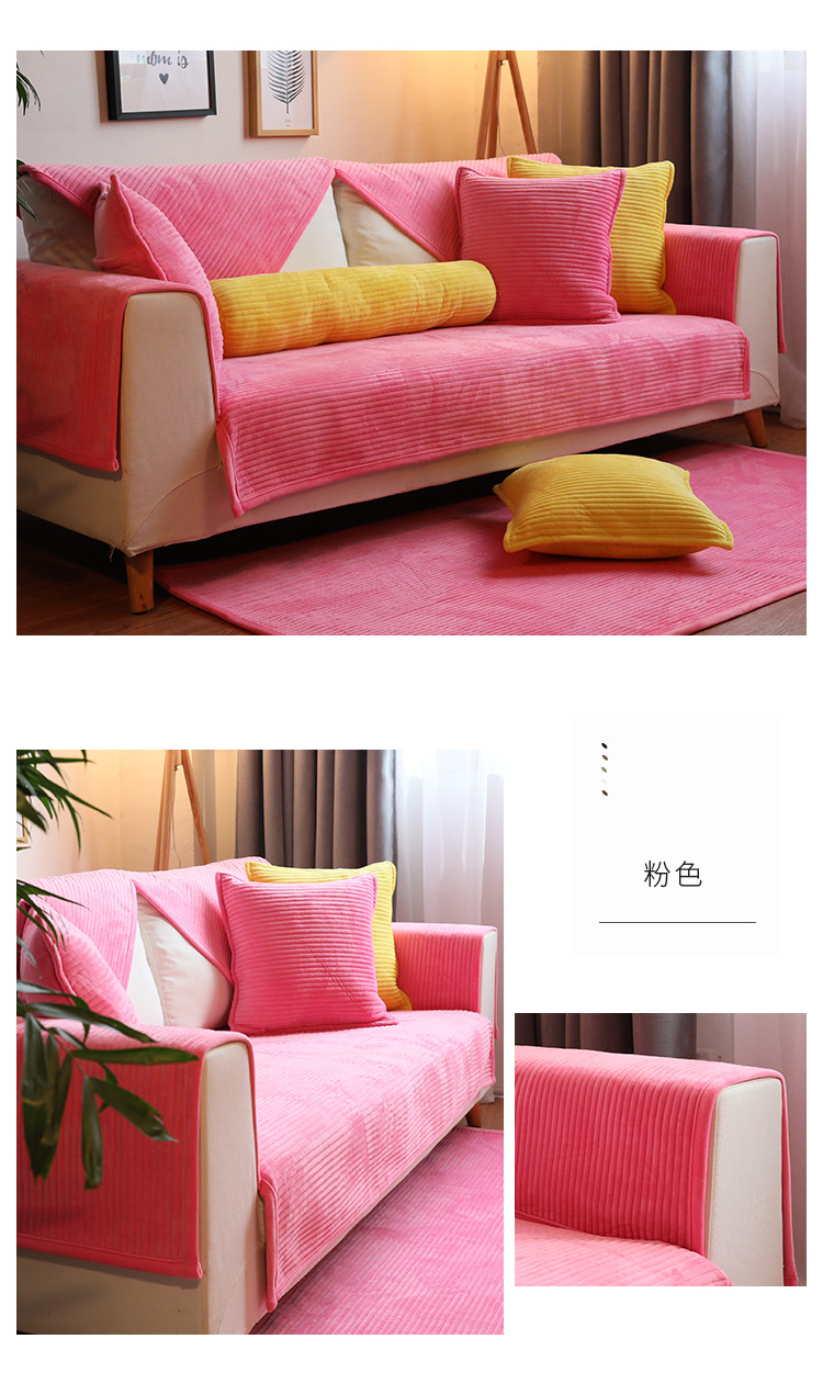 Chín mèo Bắc Âu tinh khiết đồng bằng hiện đại khăn vải mùa đông sang trọng sofa đệm trượt đệm sofa nhung đặt pha lê - Ghế đệm / đệm Sofa mẫu đệm ghế đẹp