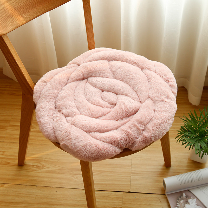 Nine Cat Rose Cushion Office Chair Cushion Autumn Winter Tatami Plush Thickened Cushion Chair Cushion Ground Mat