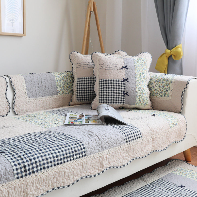 Nine cat fabric sofa pad All cotton anti-slip cushion summer simple modern four seasons general combination sofa towel sleeve