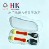 Детская ложка, вилка, комплект, посуда для прикорма для тренировок из нержавеющей стали для еды для выхода на улицу