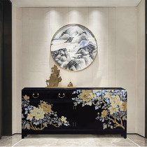  Jinyuan Hengxin Chinese painted entrance cabinet Classical foyer cabinet Light luxury retro shoe cabinet Paint cabinet Hand-painted lacquerware furniture