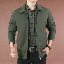 Mens Large Size Loose Lapel Jacket Mens 2022 Fall Large Size Simple Solid Color Casual Jacket Dad Wear