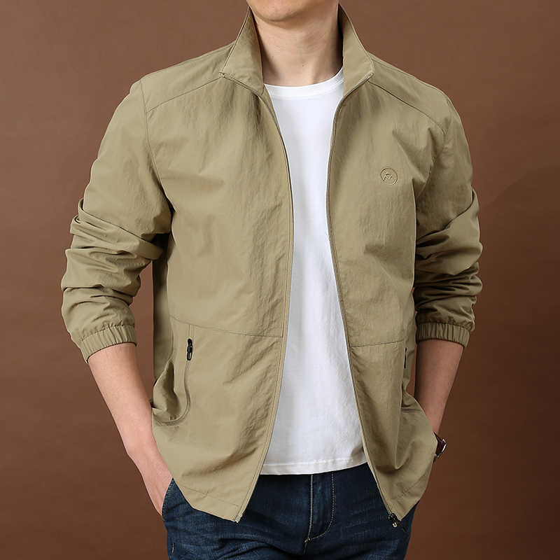 2026 Spring Fashion Men's Jacket Large Size Loose Stand Collar Jacket Outdoor Casual Sports Mountaineering Clothing