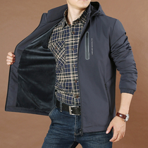 Multi-bag tooling cotton coat mens large size loose mens coat 2021 Winter quick-drying stretch plus velvet thickened warm cotton-padded jacket