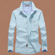 Autumn size loose linen long sleeve shirt men fashion casual pocket cotton linen solid color men shirt tide