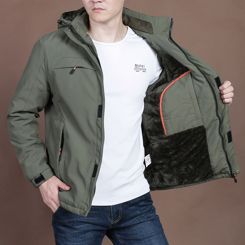 Men Gardown thickened Warm Loose Jacket Man 2021 Winter Large size Multi-bag overalls Fashion speed dry cotton clog