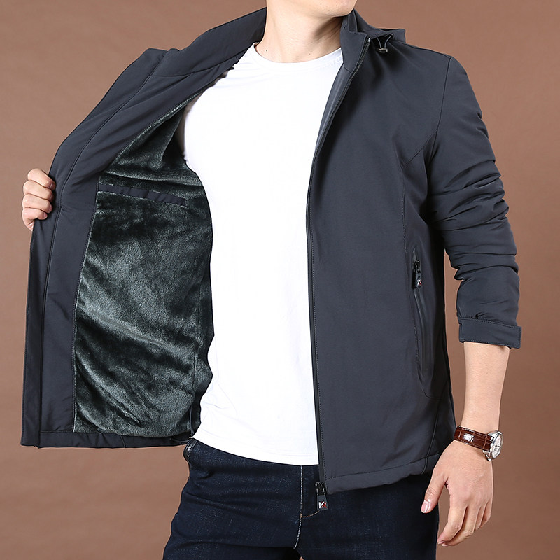 2021 Winter Men Plus Suede Thickened Warm Loose Cotton Clothes Men Outdoor Comfort Casual Elastic Speed Dry Cotton Padded Jacket Tide