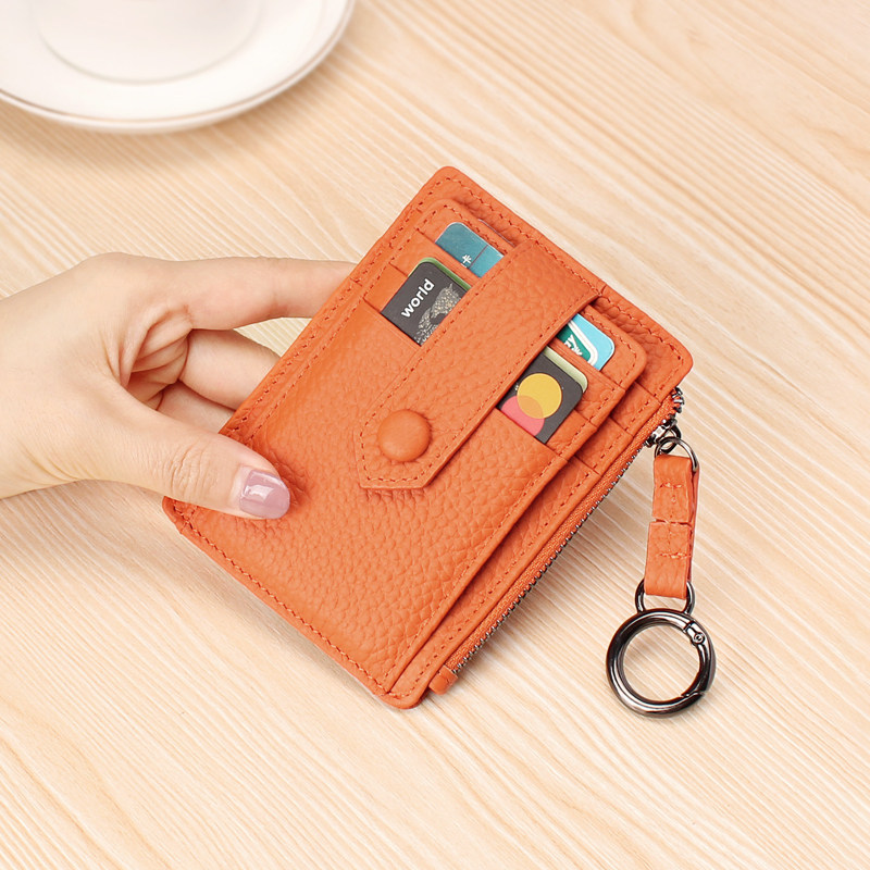 Card Bag Woman Short leather wallet small minimalist ultra slim multi-position driving license card sleeve thin section driver's license sleeve