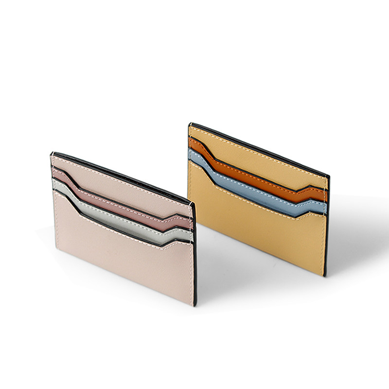 Small ck ultra-thin card bag ladies leather small one-piece card holder thin driver's license high-end exquisite ins card holder